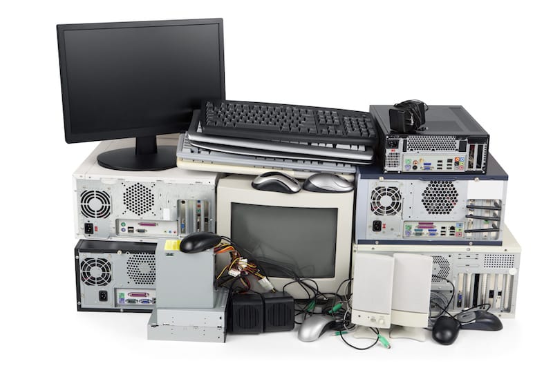 Obsolete computer equipment for recycling